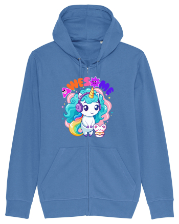 Unicorn cu par cret si prietenul soricel Bright Blue