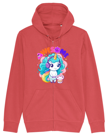 Unicorn cu par cret si prietenul soricel Carmine Red