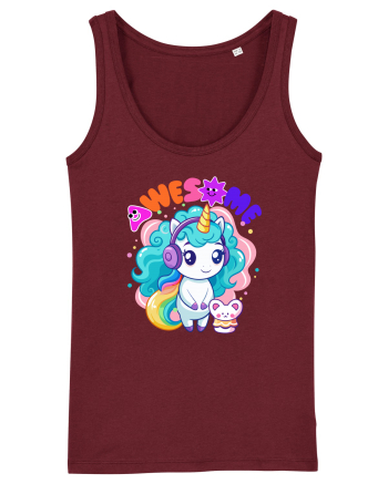 Unicorn cu par cret si prietenul soricel Burgundy