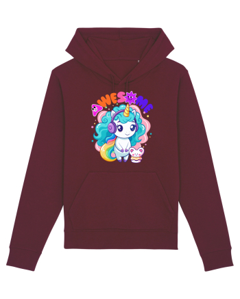 Unicorn cu par cret si prietenul soricel Burgundy