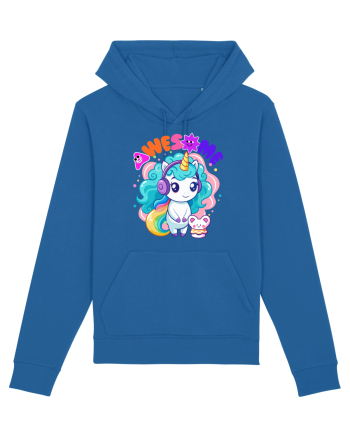 Unicorn cu par cret si prietenul soricel Royal Blue