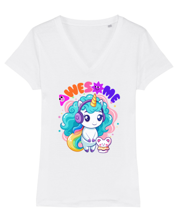 Unicorn cu par cret si prietenul soricel White