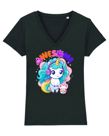 Unicorn cu par cret si prietenul soricel Black