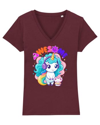 Unicorn cu par cret si prietenul soricel Burgundy