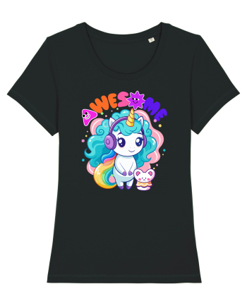 Unicorn cu par cret si prietenul soricel Black