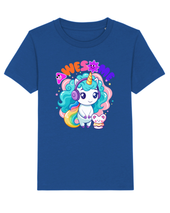 Unicorn cu par cret si prietenul soricel Majorelle Blue
