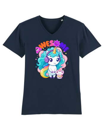 Unicorn cu par cret si prietenul soricel French Navy