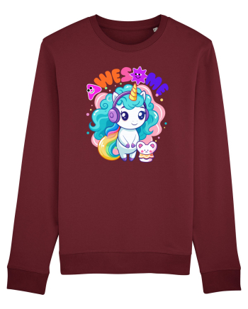 Unicorn cu par cret si prietenul soricel Burgundy