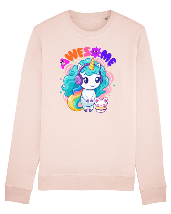 Unicorn cu par cret si prietenul soricel Candy Pink