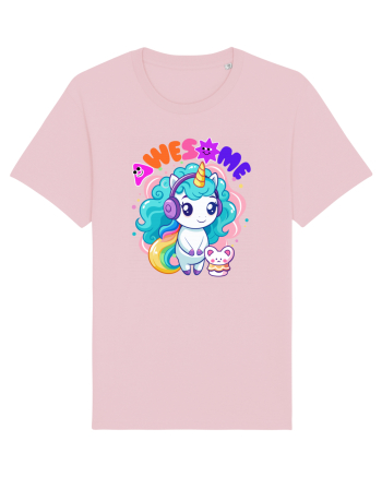 Unicorn cu par cret si prietenul soricel Cotton Pink