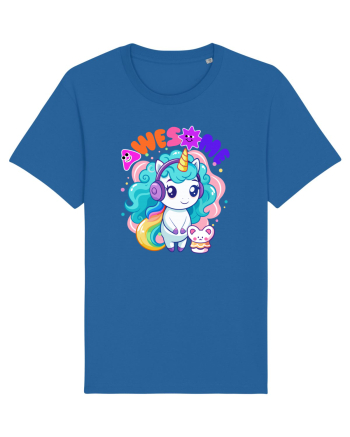 Unicorn cu par cret si prietenul soricel Royal Blue