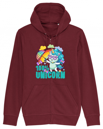 Unicorn 100% Curcubeu si umbrela Burgundy