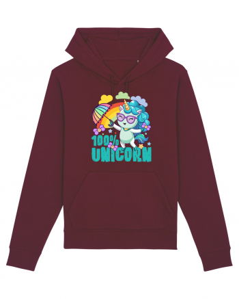 Unicorn 100% Curcubeu si umbrela Burgundy