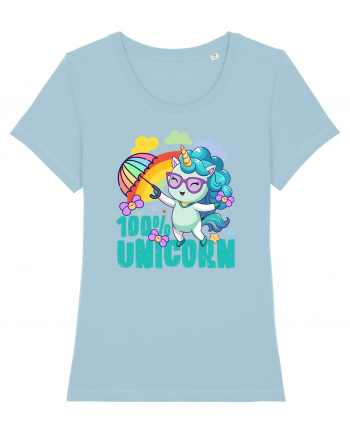 Unicorn 100% Curcubeu si umbrela Sky Blue