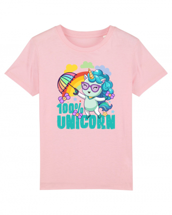 Unicorn 100% Curcubeu si umbrela Cotton Pink