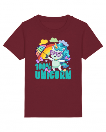 Unicorn 100% Curcubeu si umbrela Burgundy