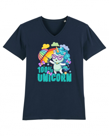 Unicorn 100% Curcubeu si umbrela French Navy