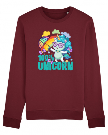 Unicorn 100% Curcubeu si umbrela Burgundy