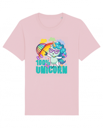 Unicorn 100% Curcubeu si umbrela Cotton Pink