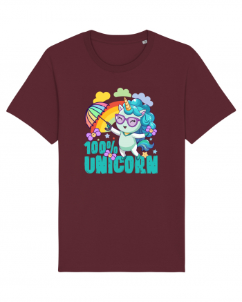 Unicorn 100% Curcubeu si umbrela Tricou mânecă scurtă Unisex Rocker