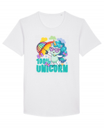 Unicorn 100% Curcubeu si umbrela Tricou mânecă scurtă guler larg Bărbat Skater