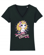 Unicorn - Straluceste ca un unicorn Tricou mânecă scurtă guler V Damă Evoker