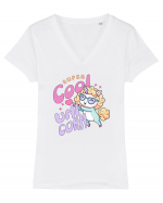 Unicorn Super Cool Pastel Colors Tricou mânecă scurtă guler V Damă Evoker