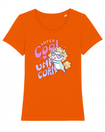 Unicorn Super Cool Pastel Colors Bright Orange