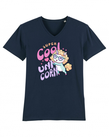 Unicorn Super Cool Pastel Colors French Navy