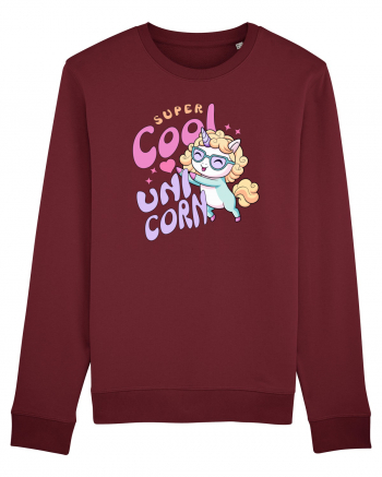 Unicorn Super Cool Pastel Colors Burgundy