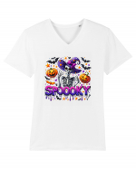 Spooky Skeleton Witch Tricou mânecă scurtă guler V Bărbat Presenter