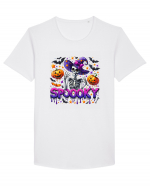 Spooky Skeleton Witch Tricou mânecă scurtă guler larg Bărbat Skater