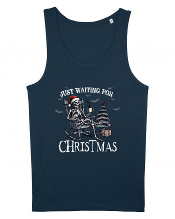 Just Waiting for Christmas wh Navy