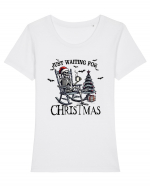 Just Waiting for Christmas bk Tricou mânecă scurtă guler larg fitted Damă Expresser