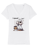 E dimineață? Iară? Tricou mânecă scurtă guler V Damă Evoker