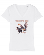 TOO CUTE TO SPOOK - PREA DRAGUT /A CA SA SPERII Tricou mânecă scurtă guler V Damă Evoker