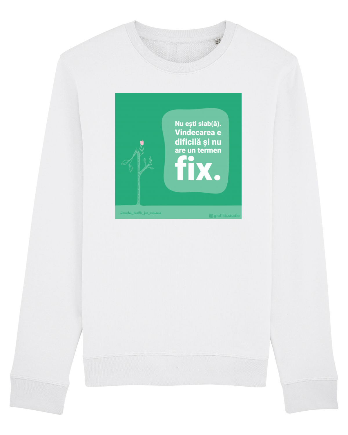 Bluză mânecă lungă Unisex Rise White