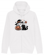 Halloween ghost and black cat Hanorac cu fermoar Unisex Connector