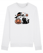 Halloween ghost and black cat Bluză mânecă lungă Unisex Rise