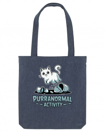 Purranormal Activity Cat Ghost Halloween Scary Midnight Blue