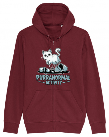 Purranormal Activity Cat Ghost Halloween Scary Burgundy