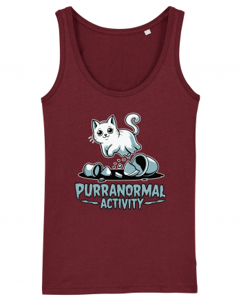 Purranormal Activity Cat Ghost Halloween Scary Burgundy