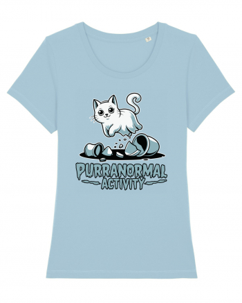 Purranormal Activity Cat Ghost Halloween Scary Sky Blue