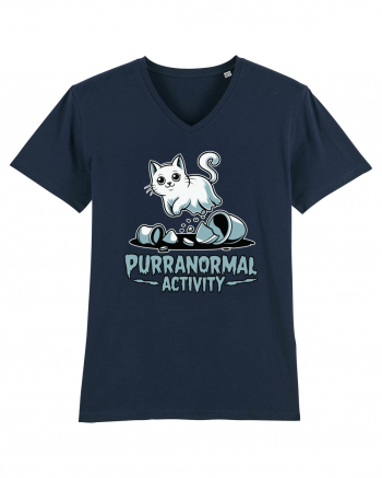 Purranormal Activity Cat Ghost Halloween Scary French Navy