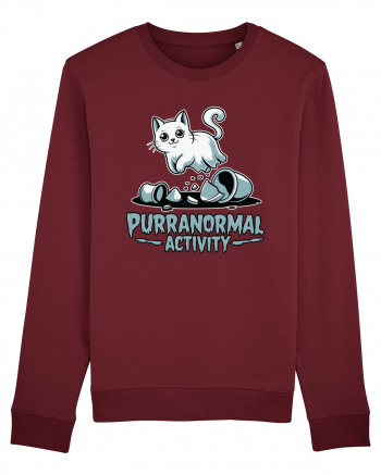 Purranormal Activity Cat Ghost Halloween Scary Burgundy