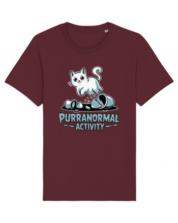 Purranormal Activity Cat Ghost Halloween Scary Burgundy