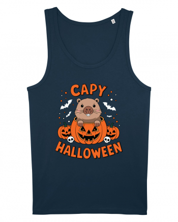 Capy Halloween Capybara Funny Navy