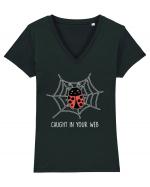 Caught In Your Web Funny Tricou mânecă scurtă guler V Damă Evoker