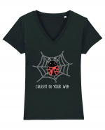 Caught In Your Web Funny Tricou mânecă scurtă guler V Damă Evoker