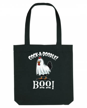 Cock A Doodle Boo | Funny Halloween Ghost Chicken Black